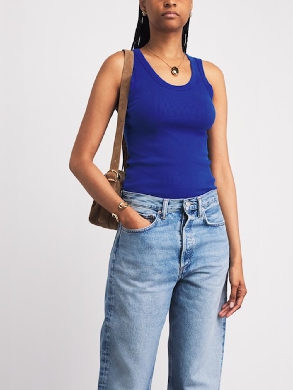 AGOLDE Ribbed Poppy Tank